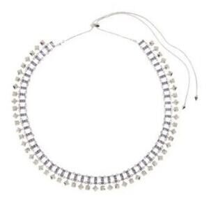 Kendra Scott Oscar Lilac Necklace Choker Bib Chain Collar Rhodium Silver $195
